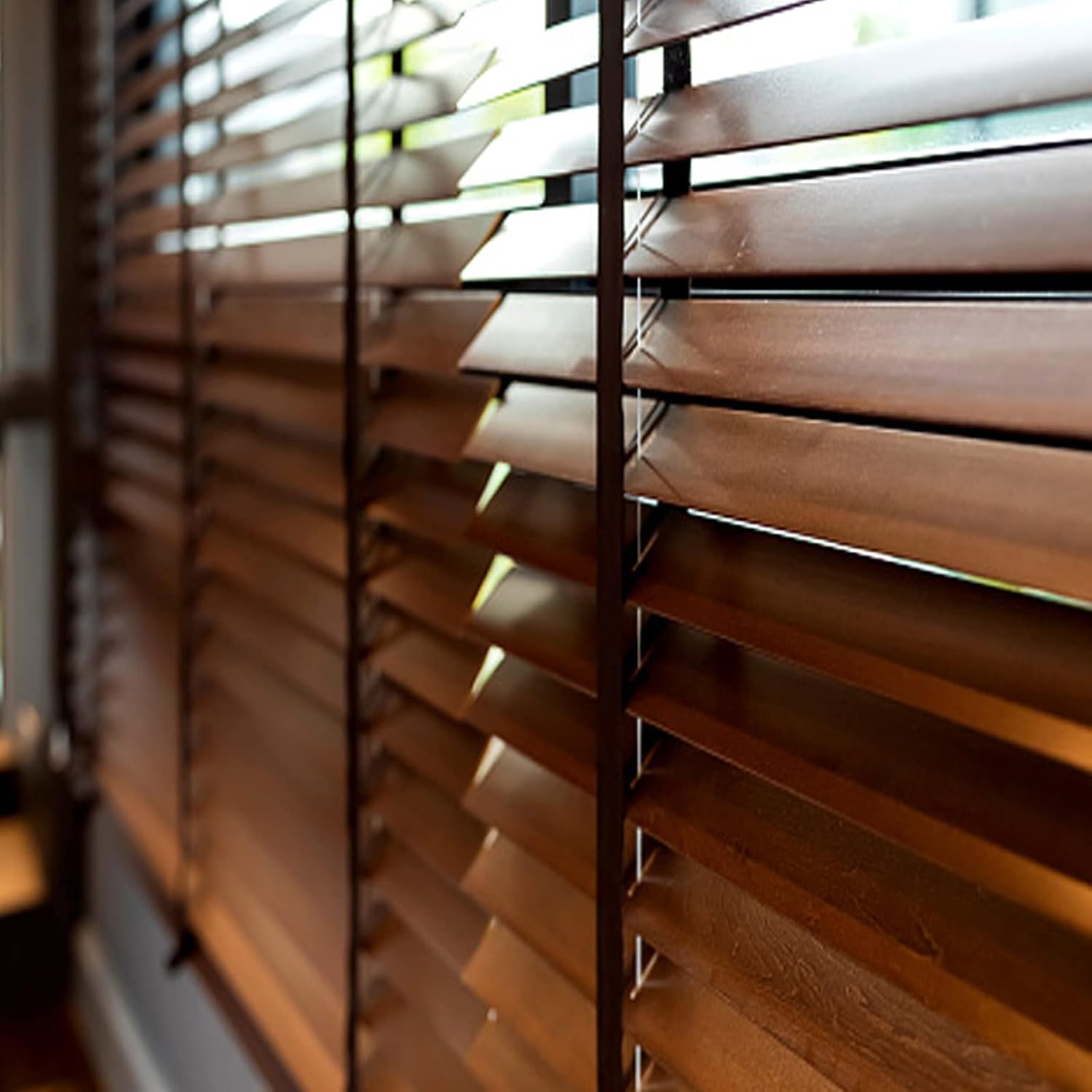 KDDFN Real Wooden Venetian Blinds,Wood Grain Effect Window Blinds,Protection Privacy Natural Roller Blinds,Customizable,Easy to Install,for Window/Door/Office (W70xH130cm/28x51in)