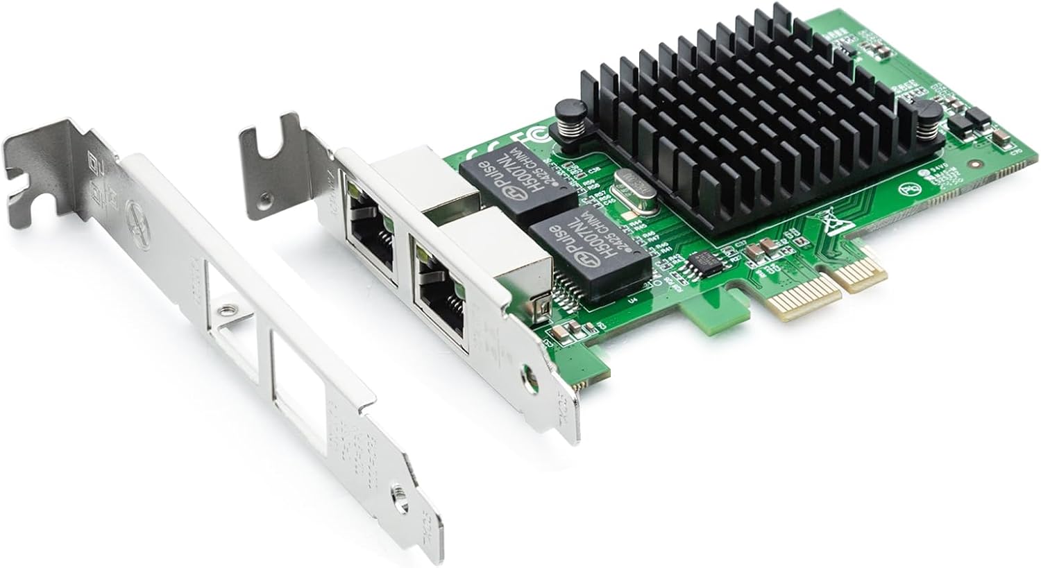 Gigabit Dual NIC with Intel 82576 Chip, 1Gb Network Card Compare to Intel E1G42ET NIC, 2 RJ45 Ports, PCI Express 2.1 X1, Ethernet Card with Low Profile for Windows/Windows Server/Linux