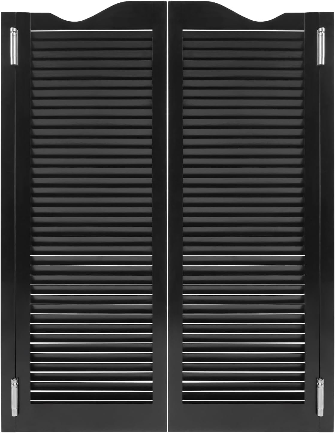 Cafe Swinging Doors Wood Saloon Doors, 36" x 48" Modern Swinging 2-Half Door Bar Doors Entrance Partition for Hallway Kitchen Doorway Bars Gardens Restaurants (Black)