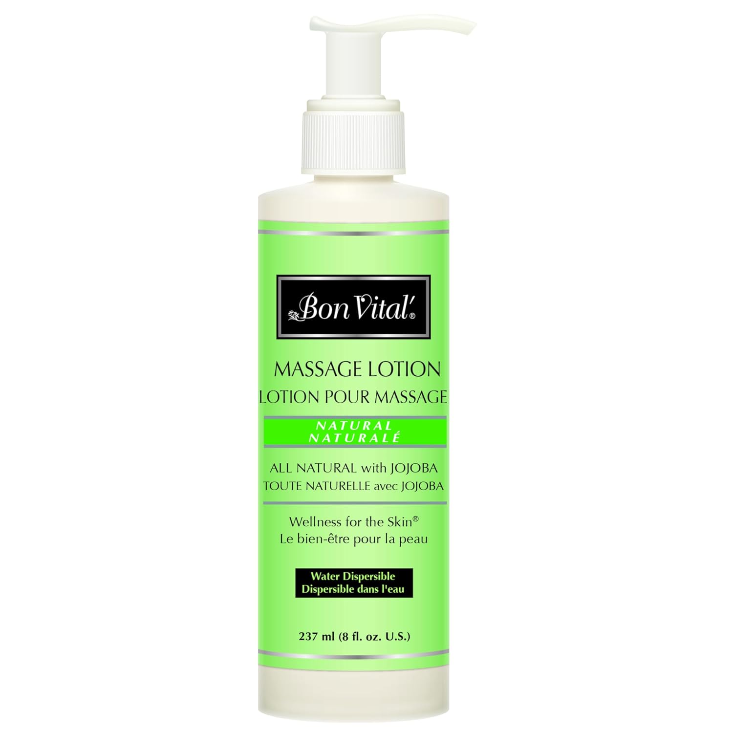 Bon Vital' Naturale Massage Lotion with Natural Ingredients for Earth-Friendly Massage, All Natural Moisturizer, Relieves Muscle Soreness and Increases Circulation, 8 Oz, Label may Vary