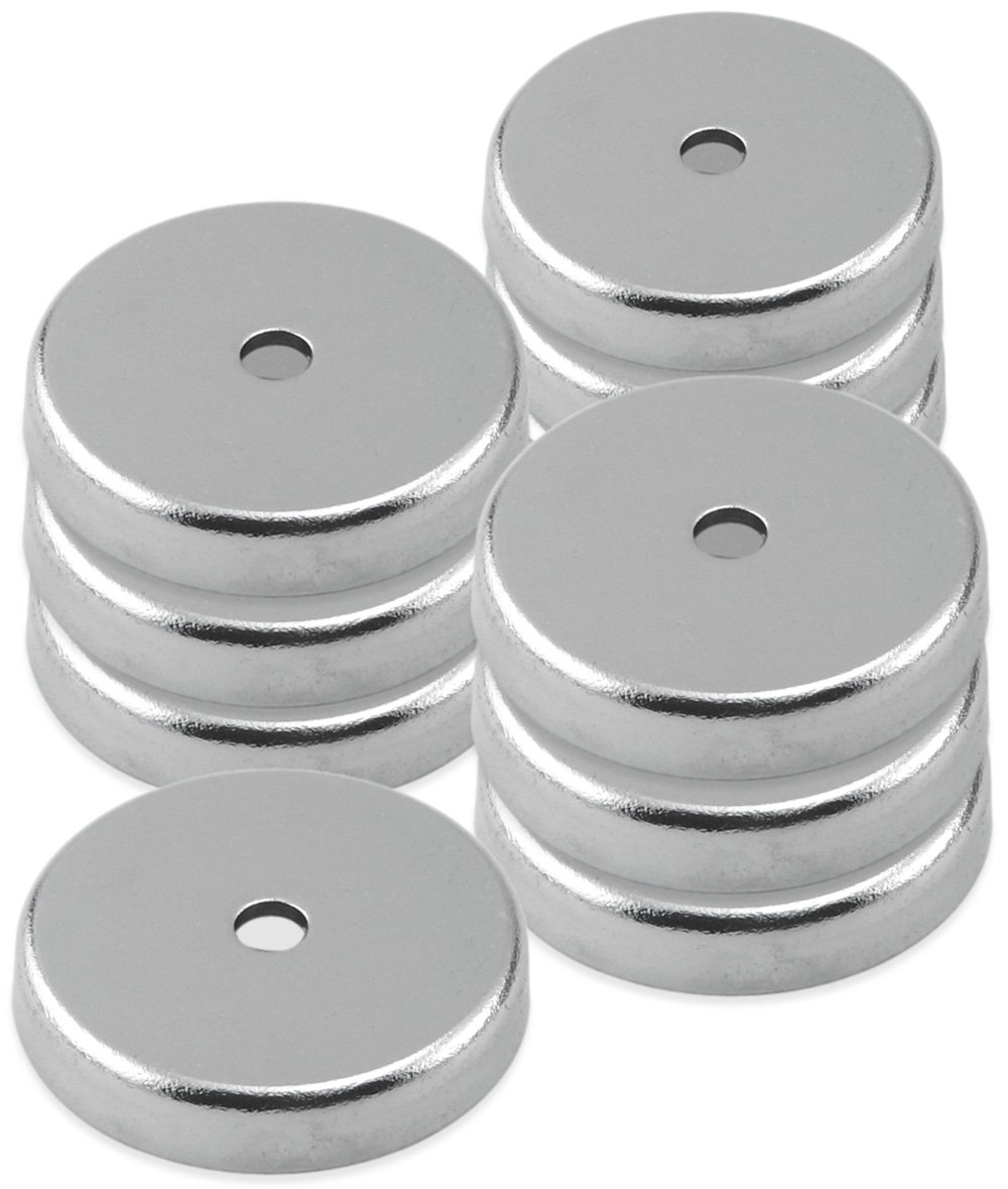 Master Magnetics Ceramic Round Base Magnet Pack with Hole, Ideal for Securing Items in Home, Shop, and Commercial Spaces, Multiple Sizes