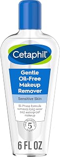 Cetaphil Gentle Waterproof Makeup Remover, Oil-Free Formula Suitable for Sensitive Skin, 6.0 Fluid Ounce