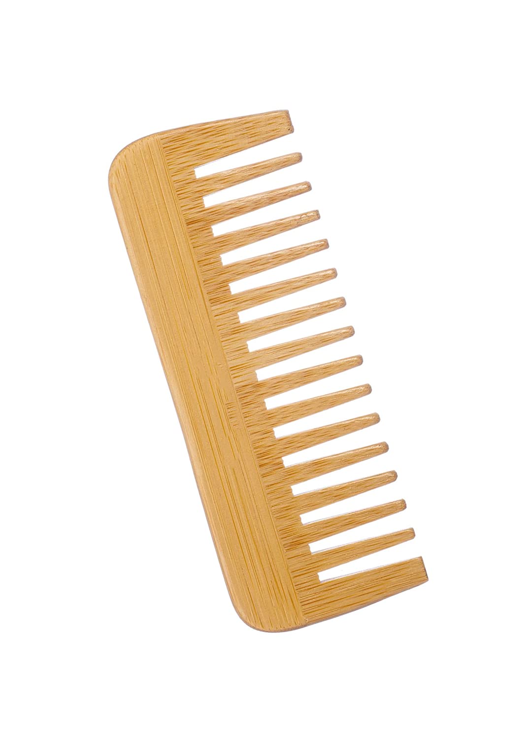 Mnixy Wide-Tooth Bamboo Hair Detangling Comb, No Handle, Anti-Static, For Long Hair