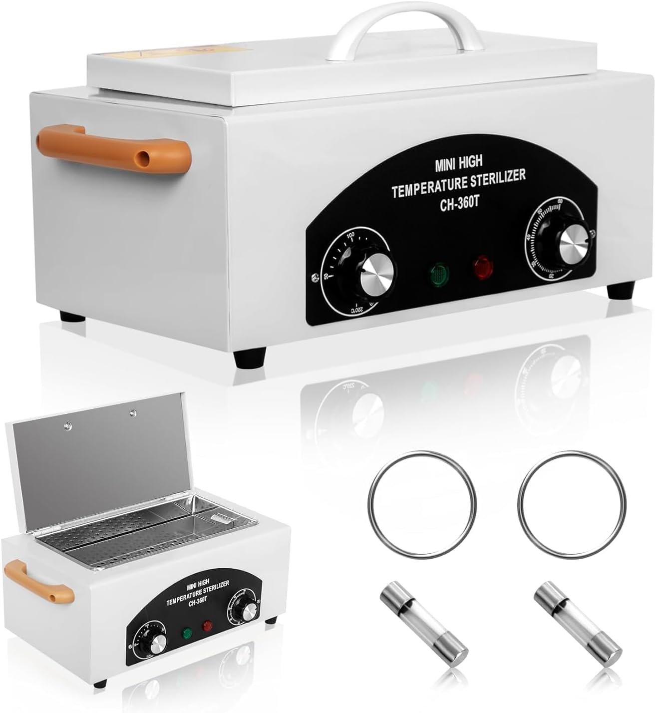 High Temperature Metal Tool Cleaning Box, HeavenBird Dry Heat Sterilizer with Timer Manicure Pedicure SPA Salon Barber Equipment for Dentist Clinic Lab Sundry Beauty Hair Cut Nail Metal Tools