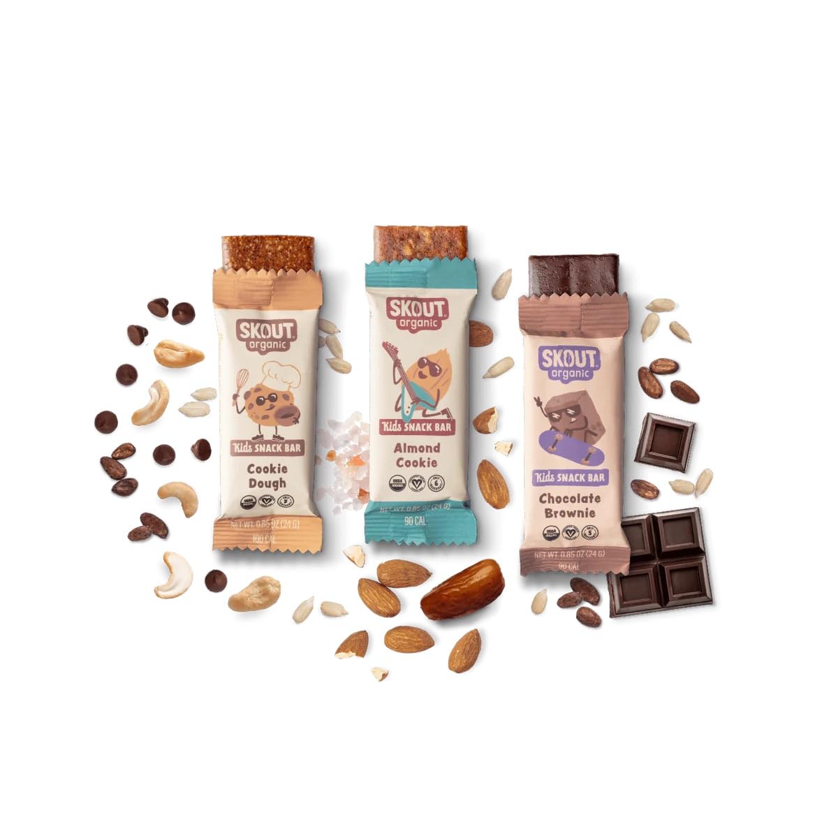 Skout Organic Dessert Inspired Kids Snack Bar Variety Pack (18 Pack) | Organic Kids Snack Bars | School Snacks & Lunch Snacks | Vegan & Paleo | Gluten, Dairy, Grain Free…