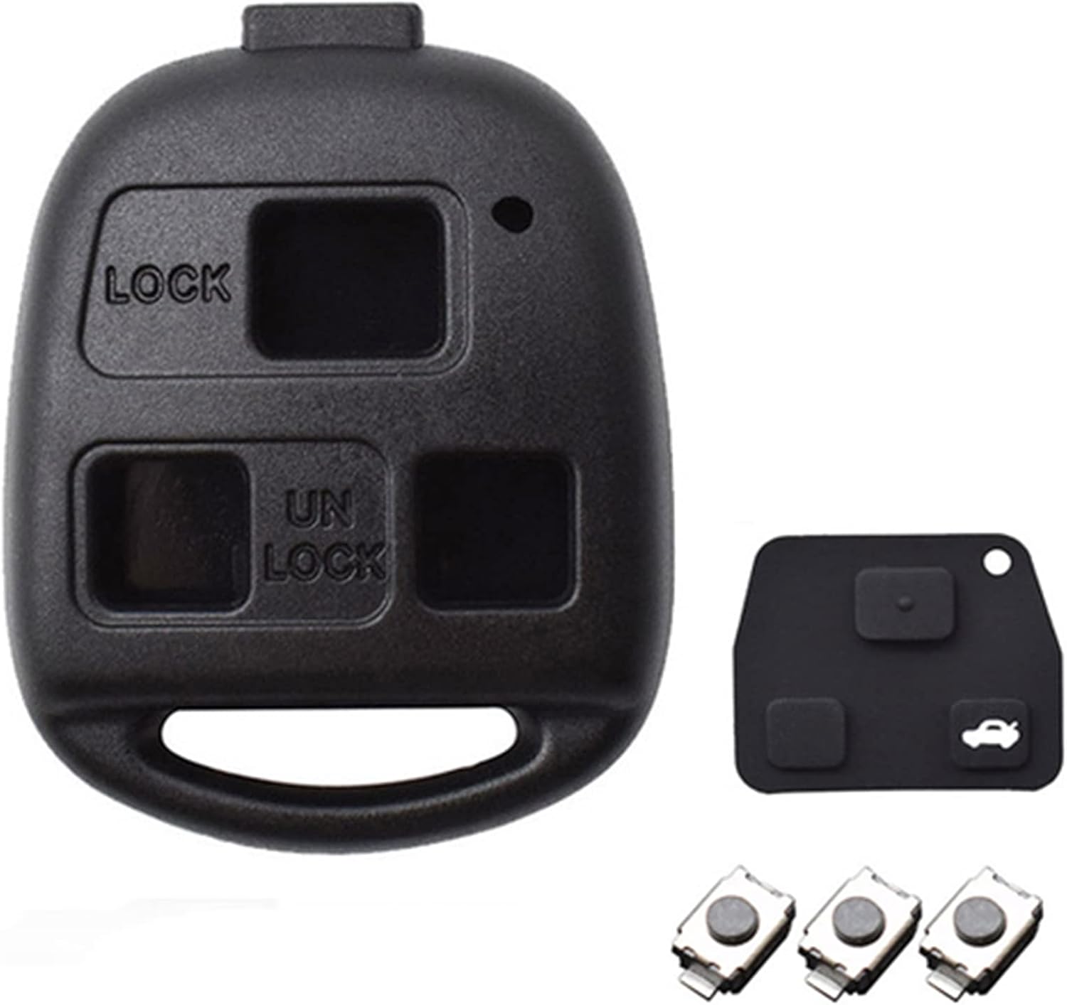 HooRLZ Toyota Lexus Key Fob Cover Replacement For Toyota Aygo Corolla Yaris RAV4 Prado Avensis Land Cruiser Previa Lexus GS ES LS IS GX LX RX SC Remote Car Key Case Shell, 3 Button Toyota Key Fob