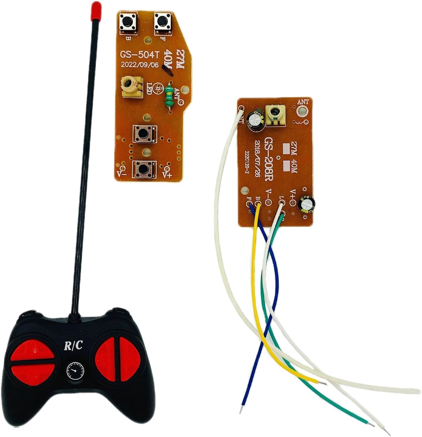 EHJRE Remote Controller with Receiver Board 40MHz for DIY Spare Parts RC Car Model