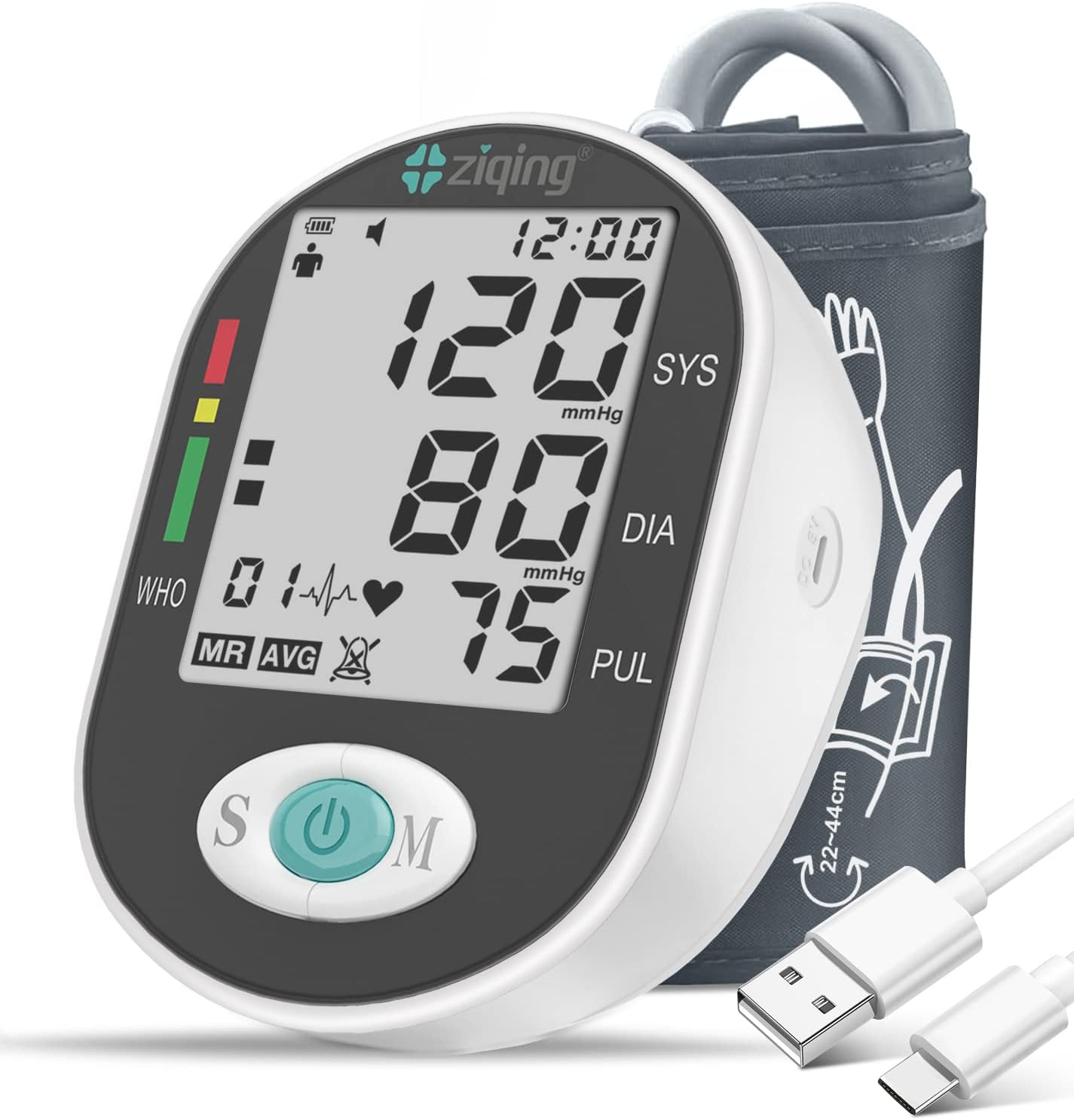 Blood Pressure Monitors, Bp Monitor - Blood Pressure Machine Large Cuff Blood Pressure Monitor Upper Arm Cuff 8.7''-17.3'', Large Screen, 2 Users Total 198 Memories