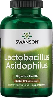 Swanson Lactobacillus Acidophilus - Probiotic Supplement Supporting Digestive Health with 1 Billion CFU Per Capsule - Promotes Bowel and GI Tract Health - (250 Capsules)
