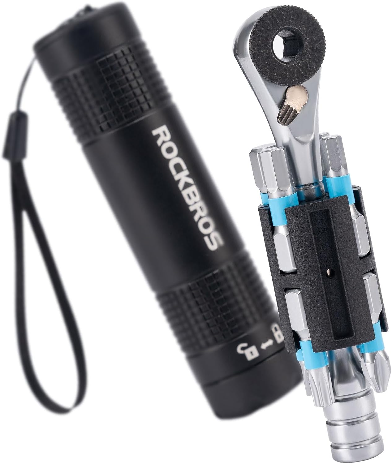 ROCKBROS Bike Repair Tool Kit, Portable 72-Tooth Ratchet Set with 8 S2 Bits
