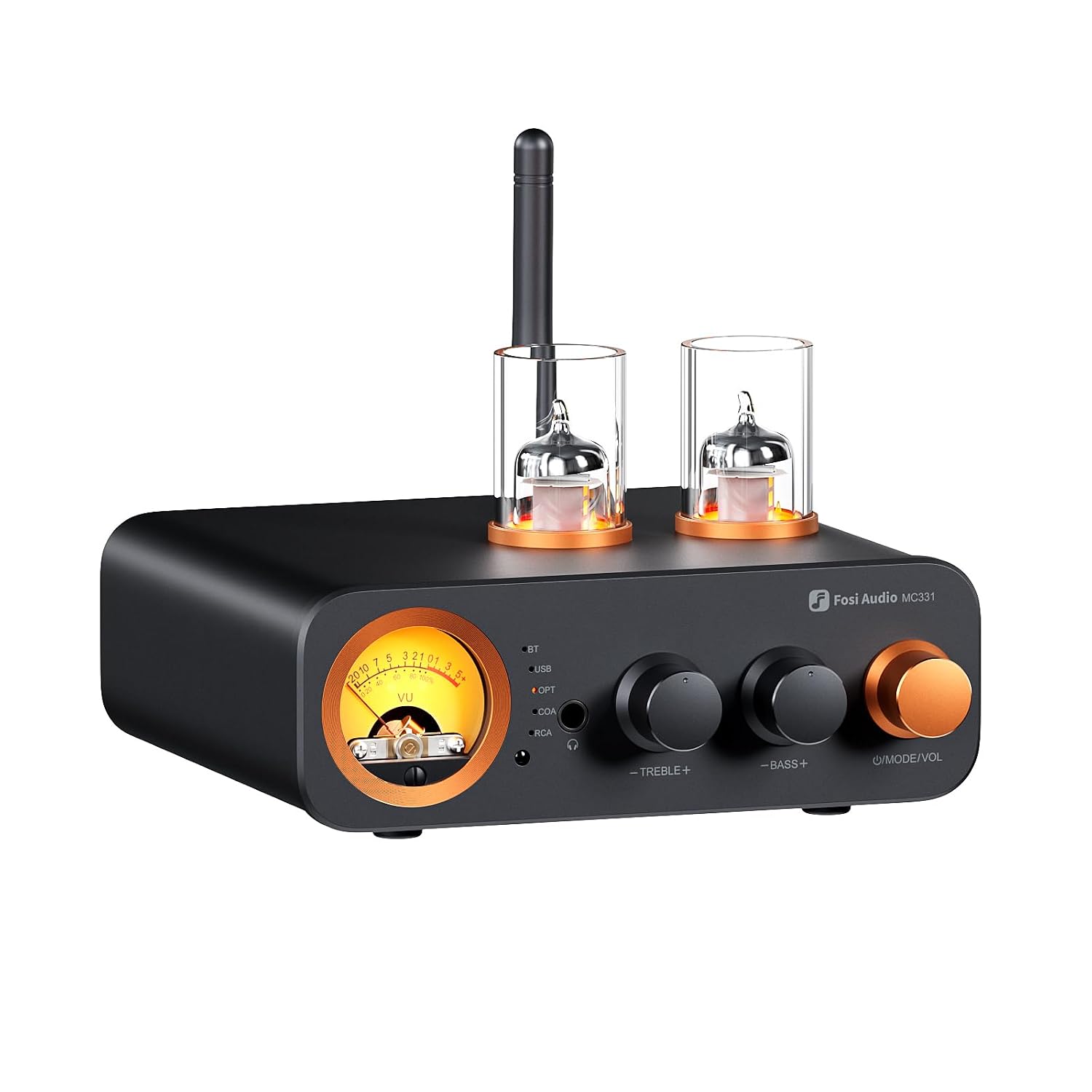 Fosi Audio MC331 Tube Amplifier with DAC, Bluetooth Stereo Amp for Speakers
