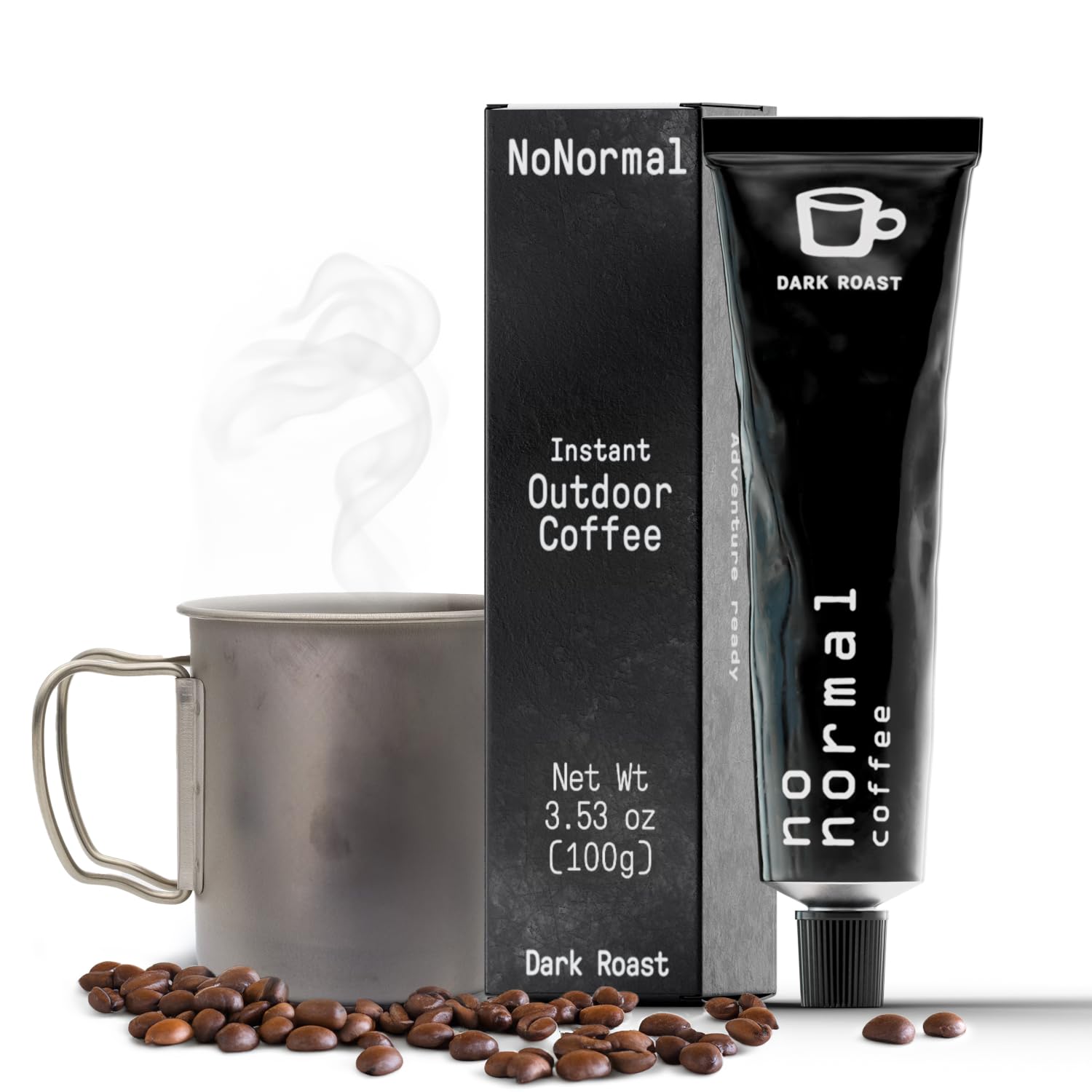 No Normal Dark Roast, Instant Coffee Paste (20 Cups) – The Outdoor Coffee – Swiss-Made, Fairtrade Arabica Beans, Liquid Concentrate Alternative- Uncomplicated, Zero Waste On-the-Go Tube