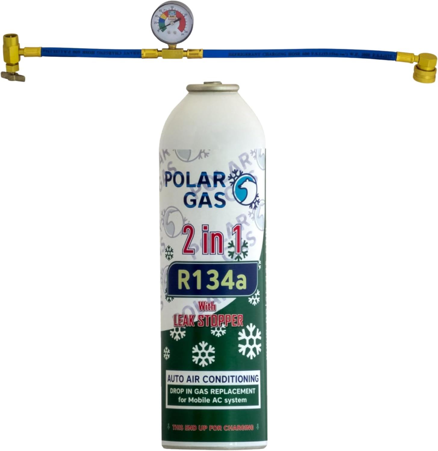 1LCA ClimaSet R134a Car AC Recharge + Leak Stopper – 2-in-1 Aircon Refill & Sealant – 490g Can with Hose – 1/2” ACME Right-Hand Thread – Complete DIY Kit (Refill & Sealant + Hose)