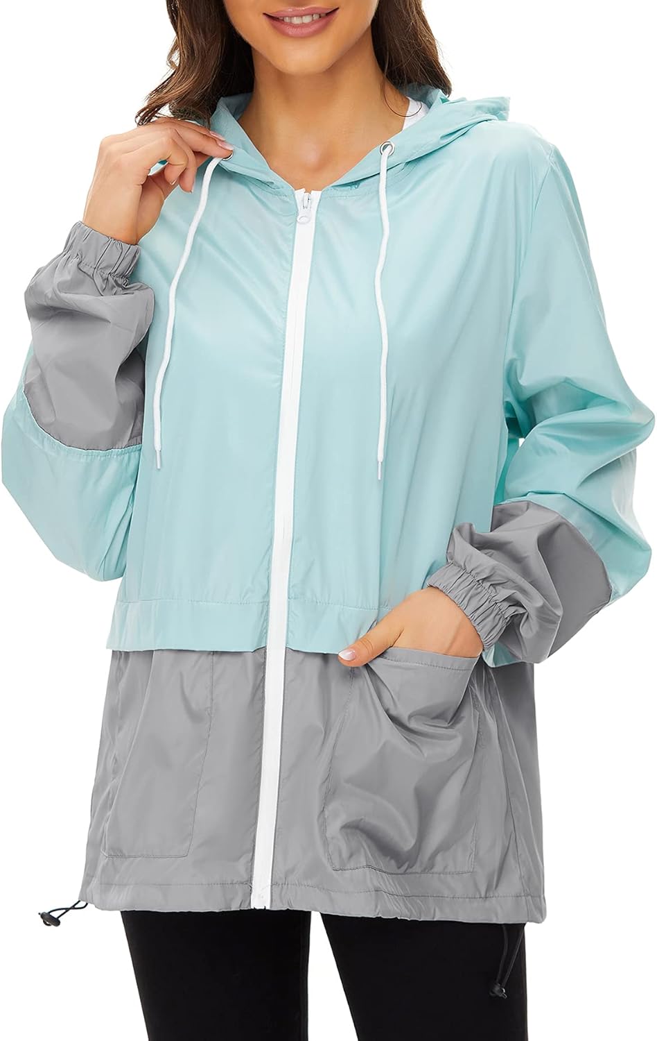 Zando Lightweight Rain Jacket Women Raincoat for Women Packable Rain Coat Windbreaker Rain Jackets Waterproof with Hood