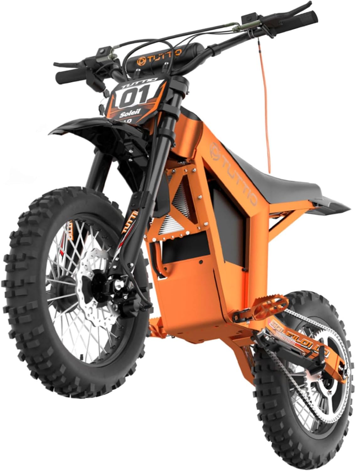 TUTTIO Soleil01-LO 3000W Mid-Drive Electric-Dirt-Bike for Teens & Adults - 37MPH, 220Nm, 48V 21Ah Removable Battery, Full Suspension Off-Road Electric Motorcycle, 14"/12" Tires for Mountain Adventure
