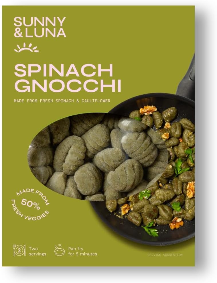 Sunny and Luna - Spinach Gnocchi 350g Vegan Gluten Free Plant-Based Vegetable Gnocchi Pasta