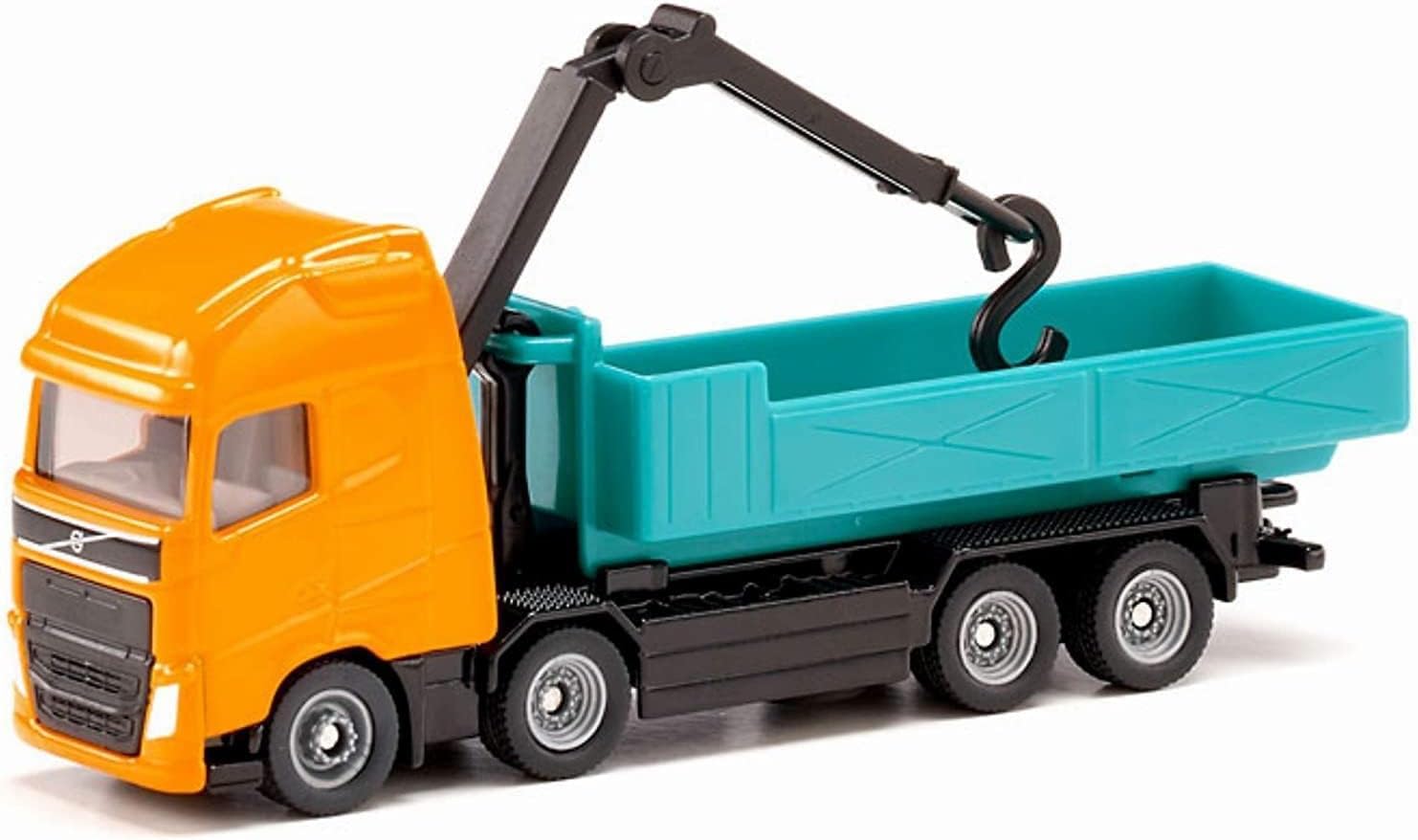 siku 1683, Volvo Roll-off Tipper with Crane, Metal,Plastic, Orange,Turquoise, Roll-off body, Rotating crane