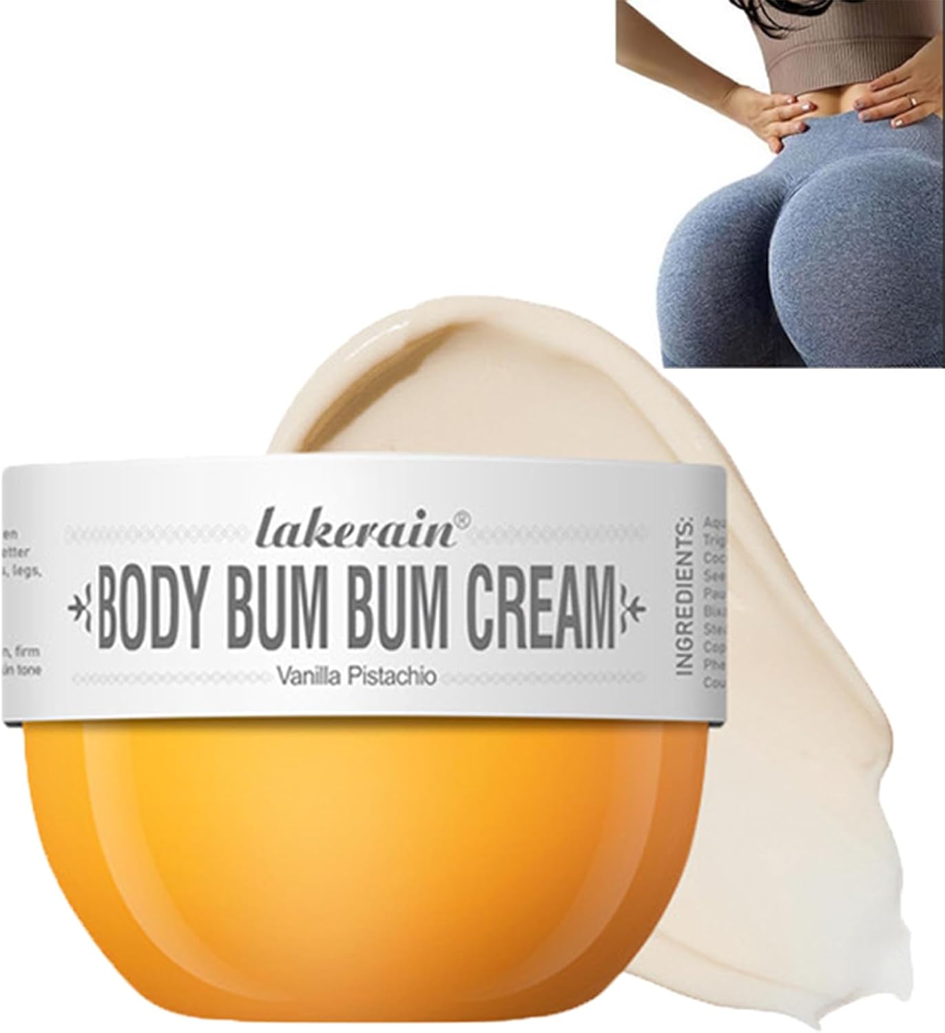 Hip Care Cream,Yi Brazilian Bum Cream,Buttock cream,Moisturizing Tightening Body Bum Cream, Moisturizing Firming Body Massager Gel Caramel Vanilla Floral Butt Care 80ml