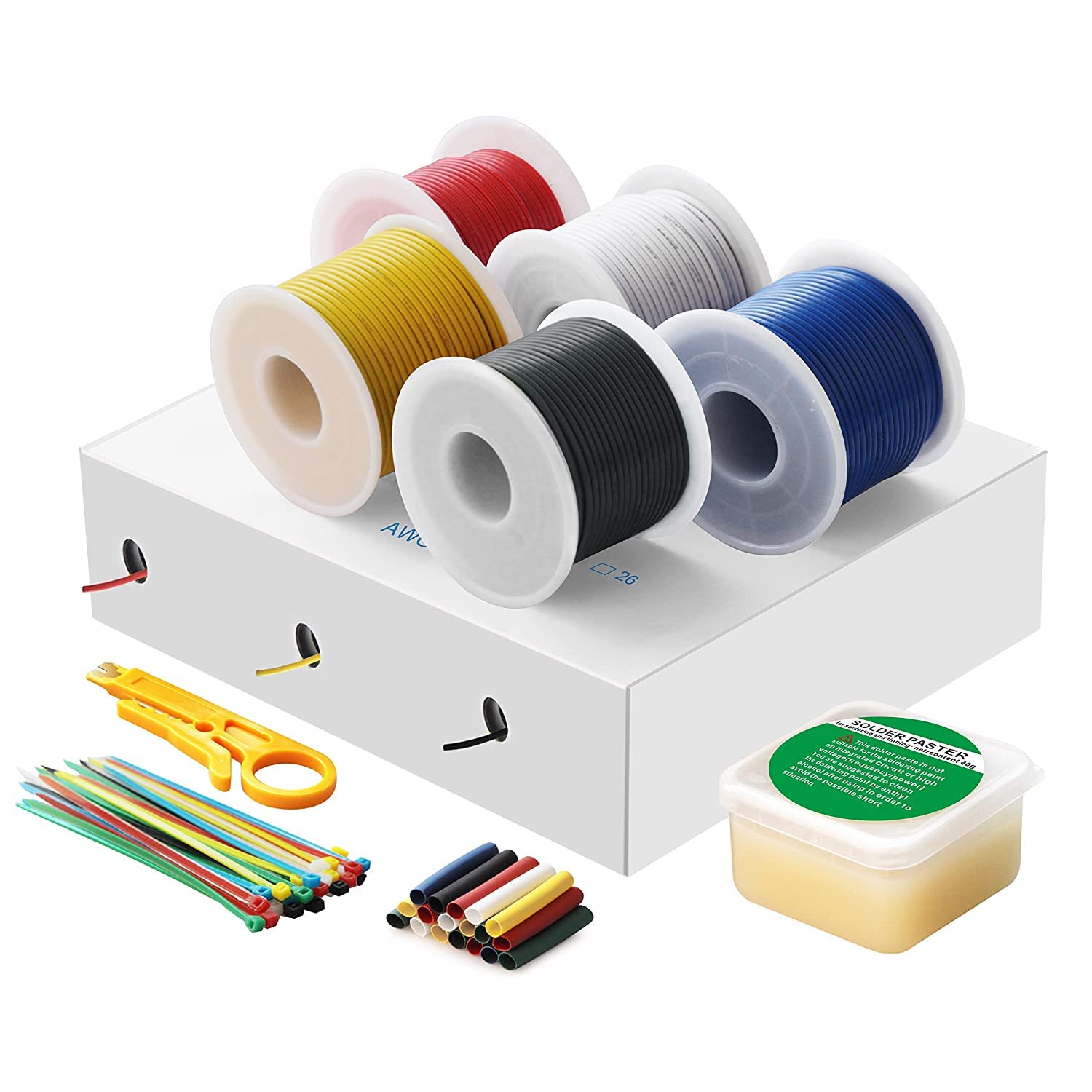 Electrical Wire-HuLuWa 0.52mm² 20 AWG PVC Electrical Wire 5 Colors(7 Meters/23Feet Each) Copper Wire Stranded Wire,Hook up Kit,for DIY Ships,Lamps,Household Appliances,Meters Ect.