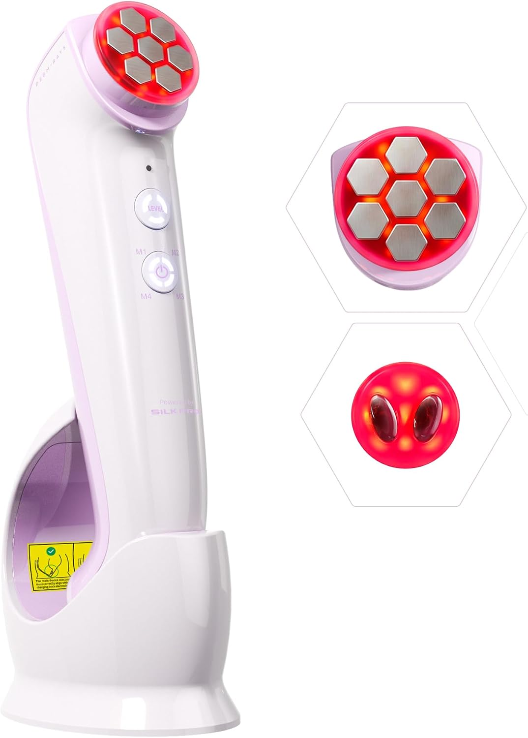 DermRays Multi-Functional Microcurrent Device with 650nm Red Light, 4-in-1 Facial Toning Tool with Multi-Leading Tech for a Visibly Radiant & Youthful Appearance