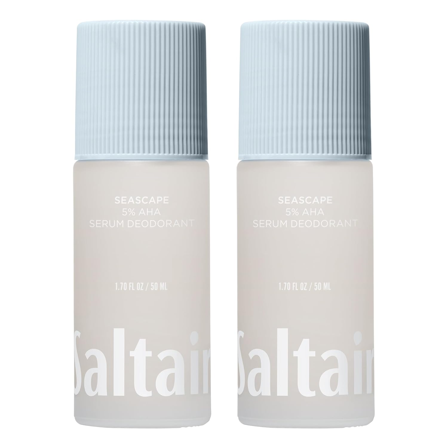 Saltair Serum Deodorant 2 Pack – 5% AHA – Aluminum-Free Odor Control for Women & Men – Mandelic Acid Deodorant with Lactic Acid – Seascape Scent – 2x 1.7oz Travel Roll On