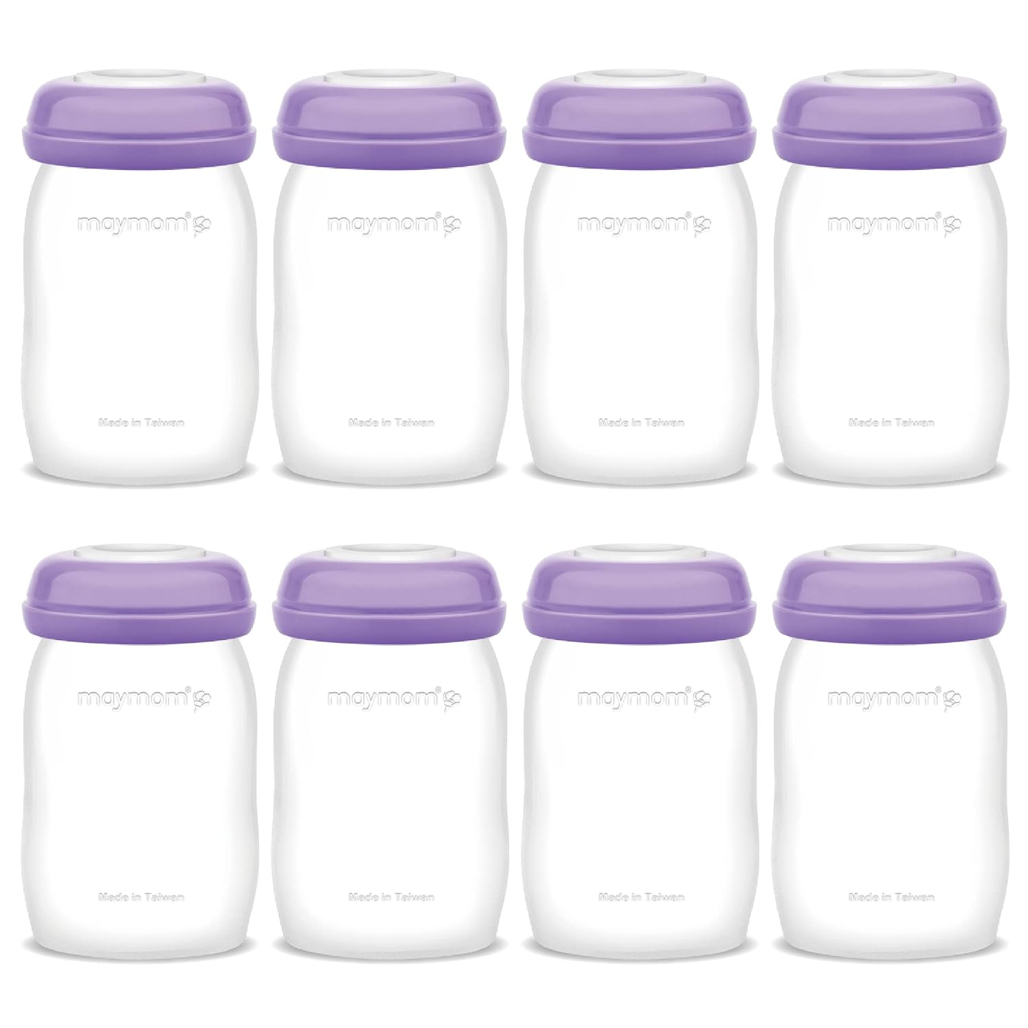 Maymom Storage Bottles Compatible with Lansinoh Pumps, Widemouth Version; Replace or Compatible with Laninoh Momma Bottles; 8 ct, 5oz