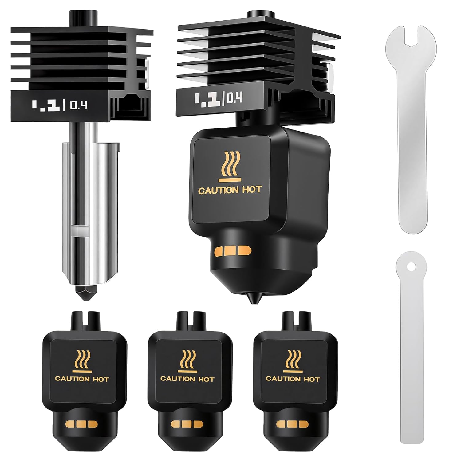 Hotend Kit for Bambu Lab P2S / P2SC, 2-Pack Magnetic Quick-Install Hotend Assembly with 0.4mm Hardened Steel Removable Nozzles, Fast Heating & Stable Extrusion – 3D Printer Accessories