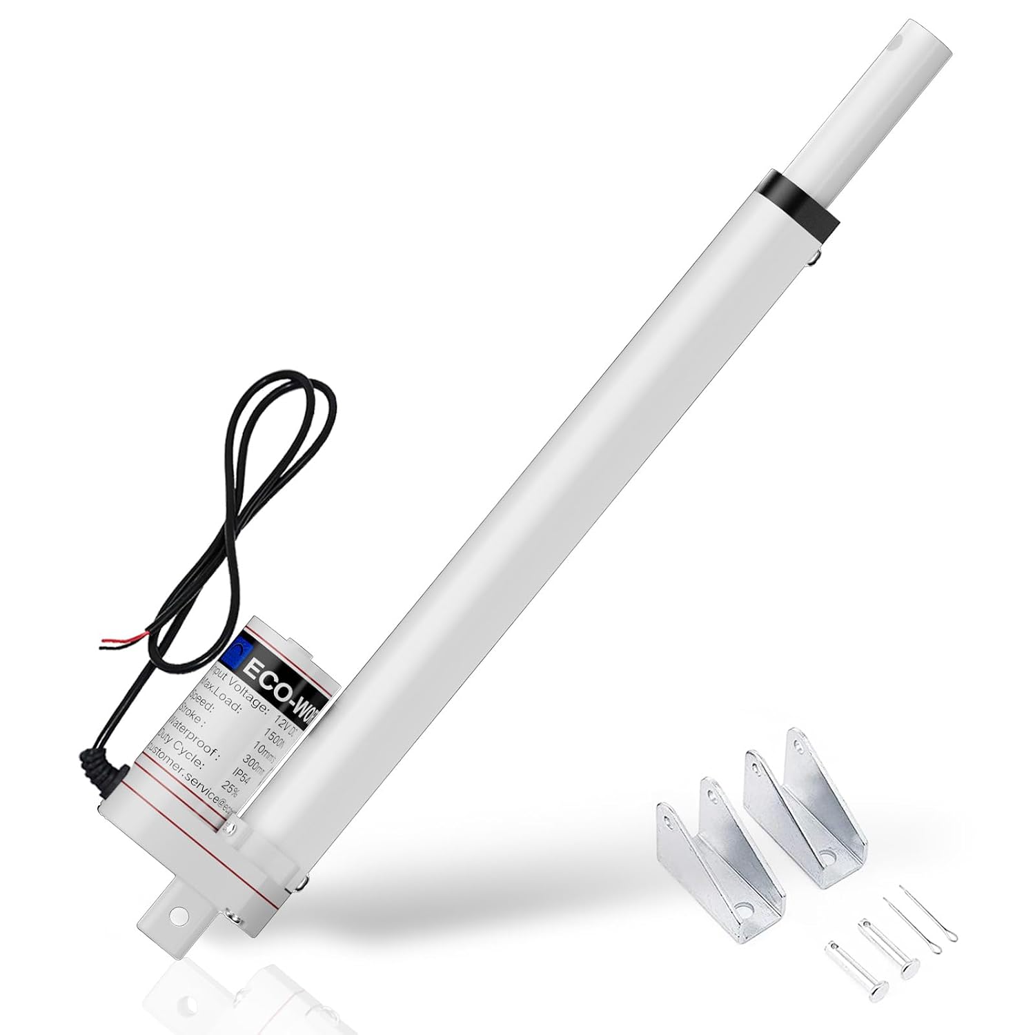 ECO-WORTHY 12V 2 Inch Stroke Linear Actuator Max 330lbs Heavy Duty Duarable Motor with Mounting Brackets (12VDC 2'')