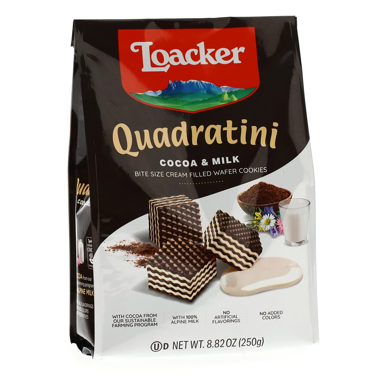 Loacker Quadratini Cocoa & Milk, 8.82 oz