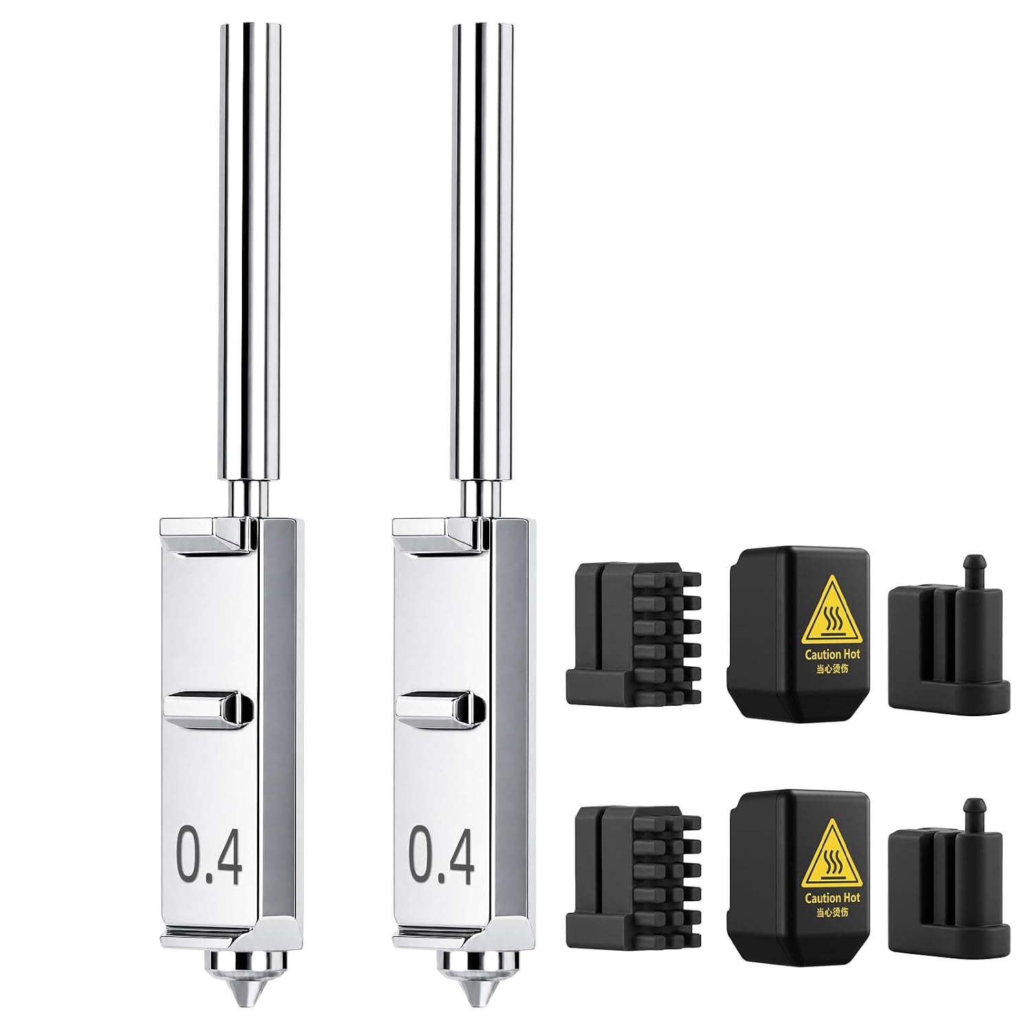 for Anycubic Kobra S1 Max Hardened Steel Nozzle,High Speed Quick-Swap Print Head Extruder Hotend with Silicone Cover and Nozzle Wiper Compatible with Anycubic Kobra S1 Max Combo 3D Printer-2PCS 0.4MM