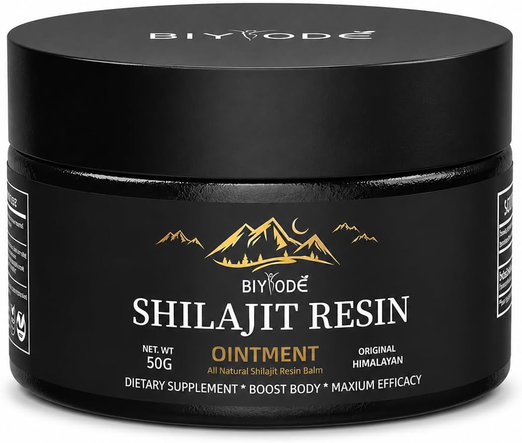 Pure Shilajit Resin Himalayan - with Fulvic Acid 85 Trace Minerals Vegan Energy Supplement for Men Ancient Ayurvedic Formula 600mg 100 Servings