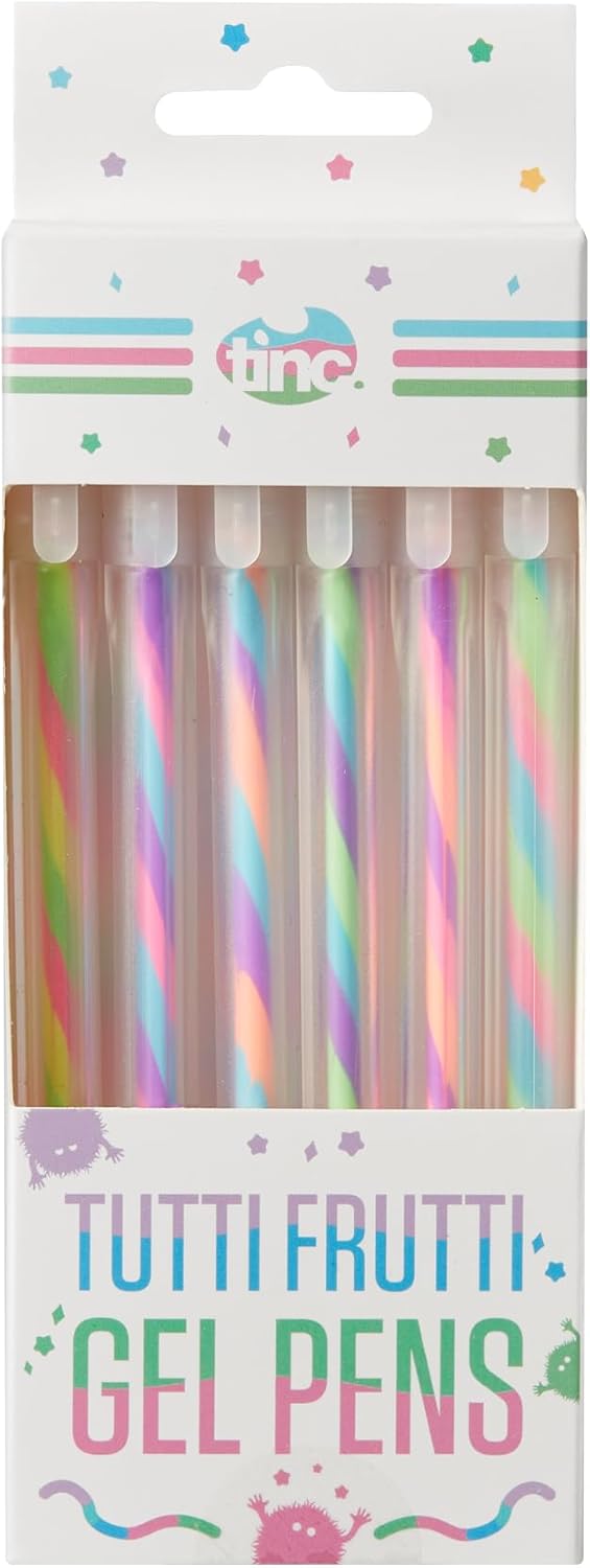 Tinc Tutti Frutti Gel Pens, Set of 6, cute pens for creating colourful handwriting, great for invites and occasion cards