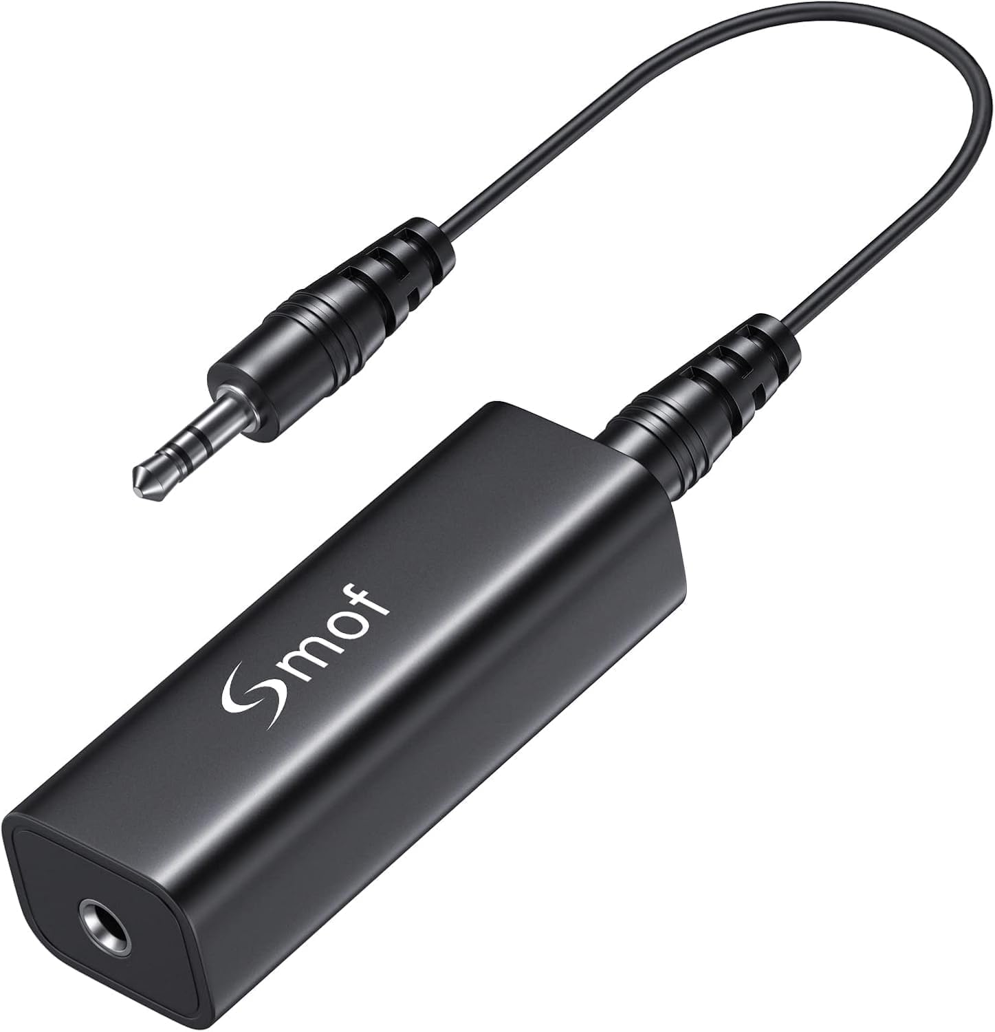 Smof Upgraded Ground Loop Noise Isolator, Noise Filter for Car Audio/Home Stereo System (Eliminate The Buzzing Noise Completely) with 3.5mm Audio Cable, Black