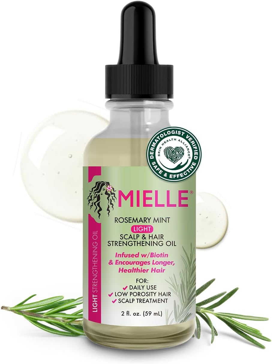 Mielle Rosemary Mint Light Scalp & Hair Strengthening Oil, 2 Ounce
