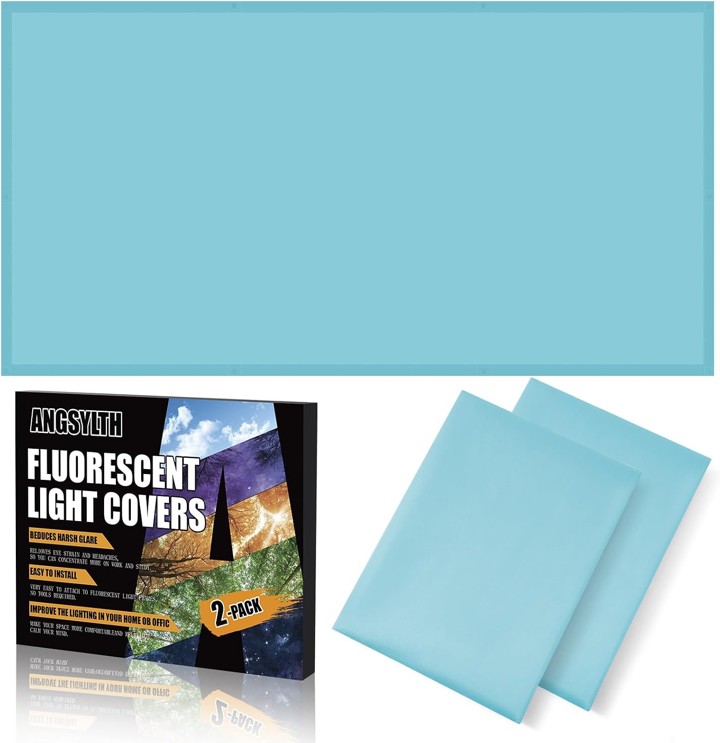 2 Pcs Fluorescent Light Covers - 4 x 2 Feet Covers for Ceiling Lights, Magnetic Light Filters for Classroom, Office, Hospitals, Home