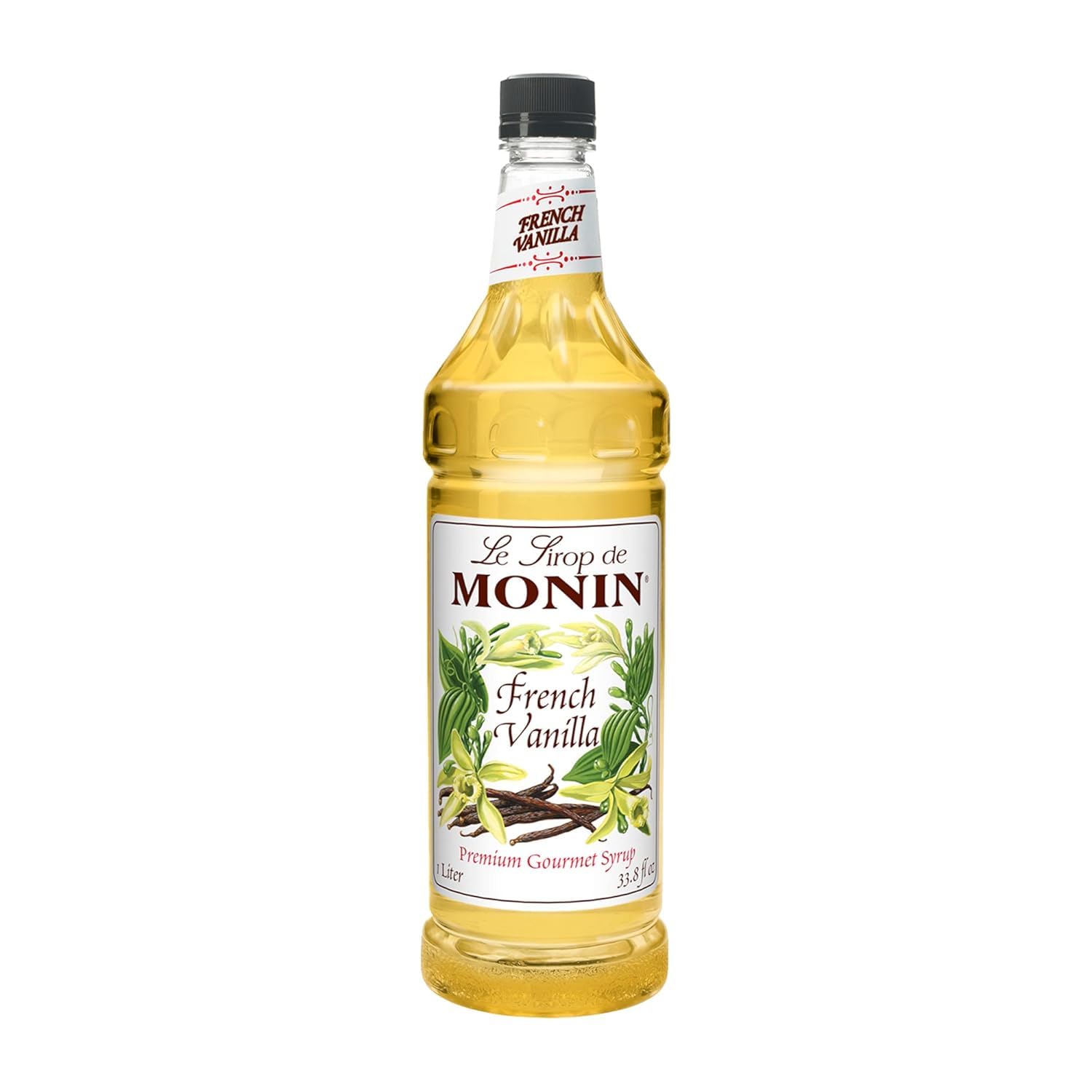 Monin French Vanilla Syrup, Versatile Flavor 1L, Natural Flavors, Great for Coffees, Cocktails, Shakes, Kids Drinks, Non-GMO, Gluten-Free