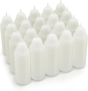 12-Hour White Candles Compatible with Candle Lanterns, Long-Burning Candles for Outdoor, Camping, Emergency, Survival Emergency Preparedness- 20Pack