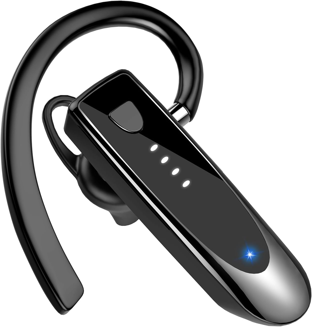 Bluetooth Earpiece, Wireless Handsfree with Noise Cancelling Mic, 20Hrs Call Time Bluetooth 5.4 Headset, 180 Hrs Standby Time Headset for Business/Trucker/Driver, Black