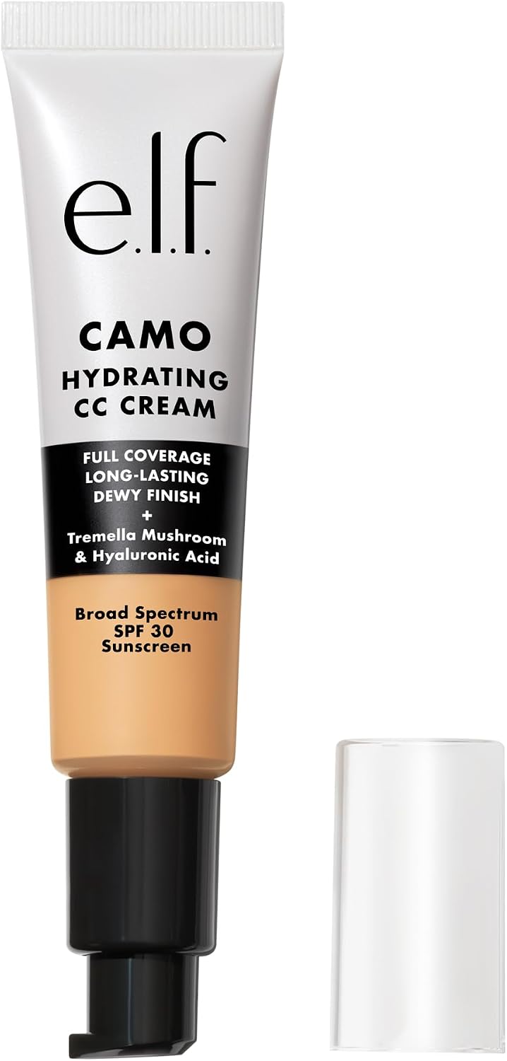 e.l.f. Hydrating Camo CC Cream, Colour Correcting Full Coverage Foundation For A Dewy Finish With SPF 30, Vegan & Cruelty-Free, Light 280N