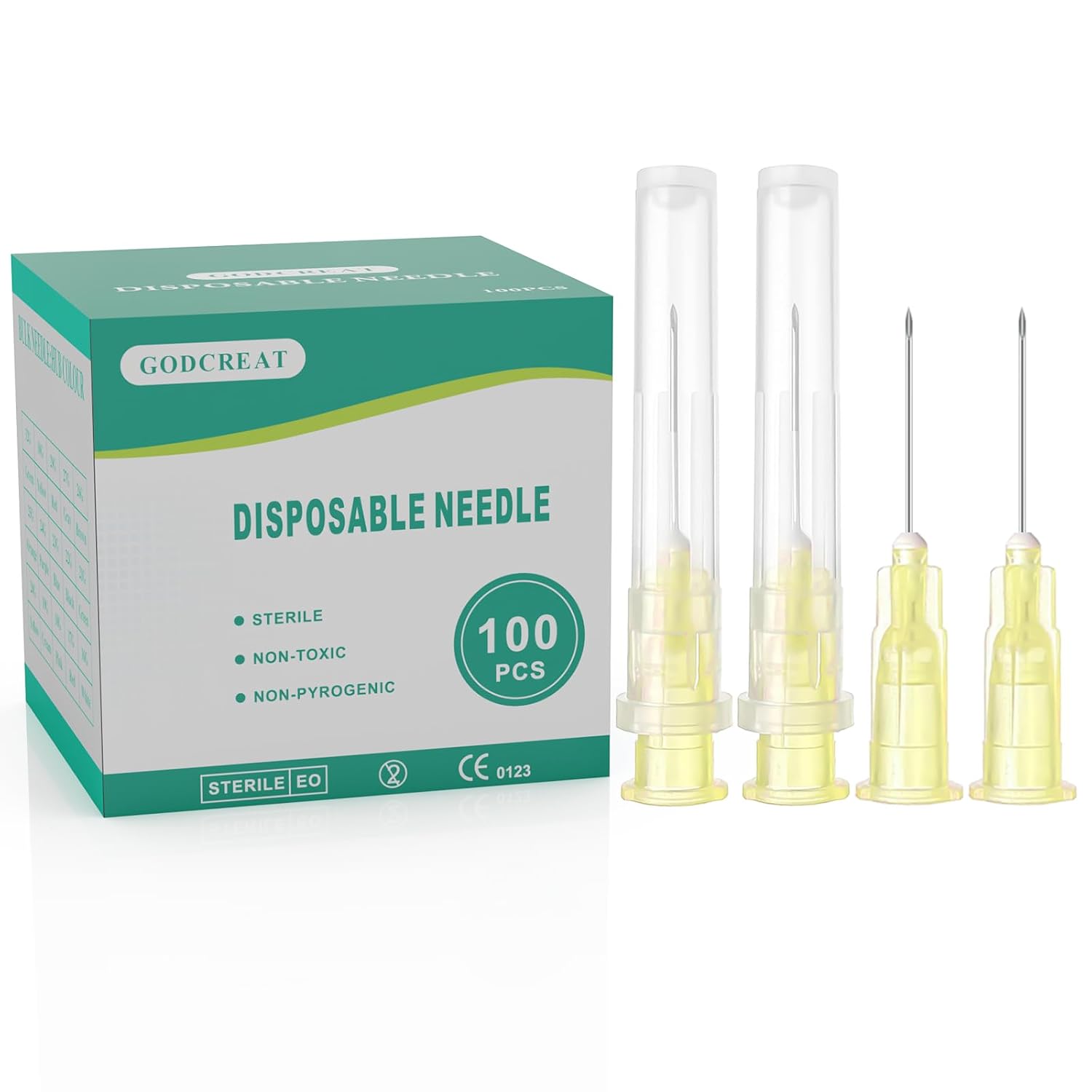 100 Pack 30Ga 1/2 Inch(13mm) Injection Needle Sterile Disposable for Lab Supplies, Pet, Poultry, and Industrial Dispensing