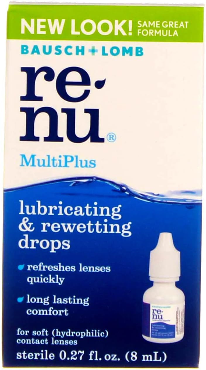 Bausch & Lomb ReNu MultiPlus Lubricating and Rewetting Drops 0.27 oz (Pack of 2)