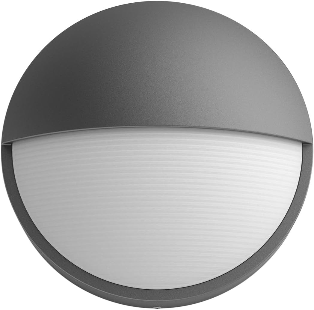 PHILIPS Capricorn LED Outdoor Wall Light, 5.5W, 700 lm, 2,700 K Warm White Light, IP44 Weather-Resistant, Built-in LED, Durable, Aluminium, Anthracite Grey
