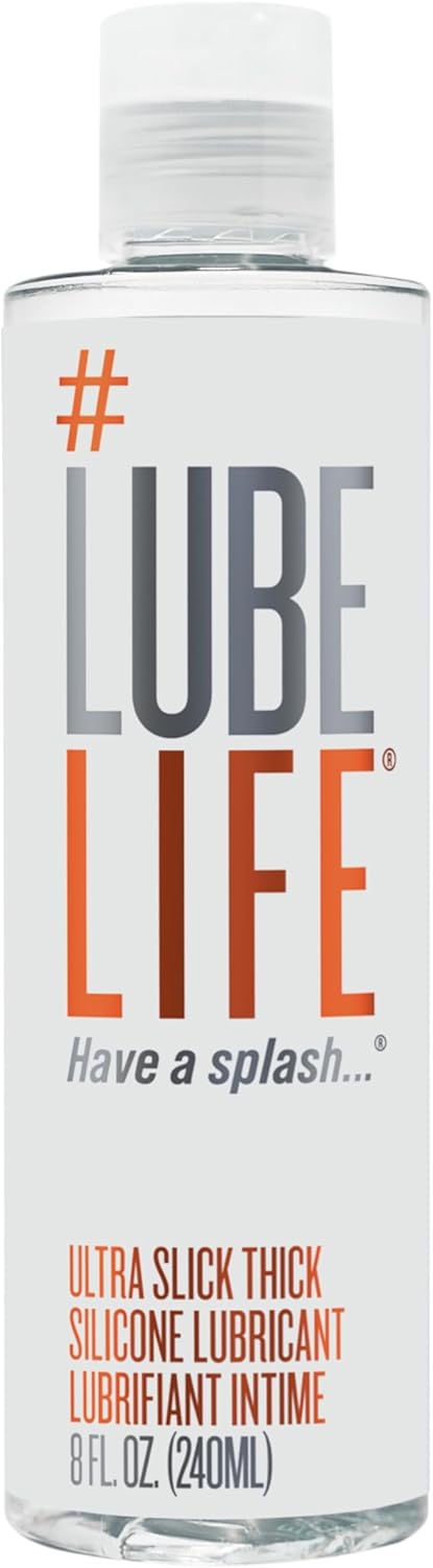 LubeLife Ultra Slick Thick Silicone-Based Lubricant, Water Resistant, Thick Silicone Lube for Men, Women and Couples, 8 Fl Oz