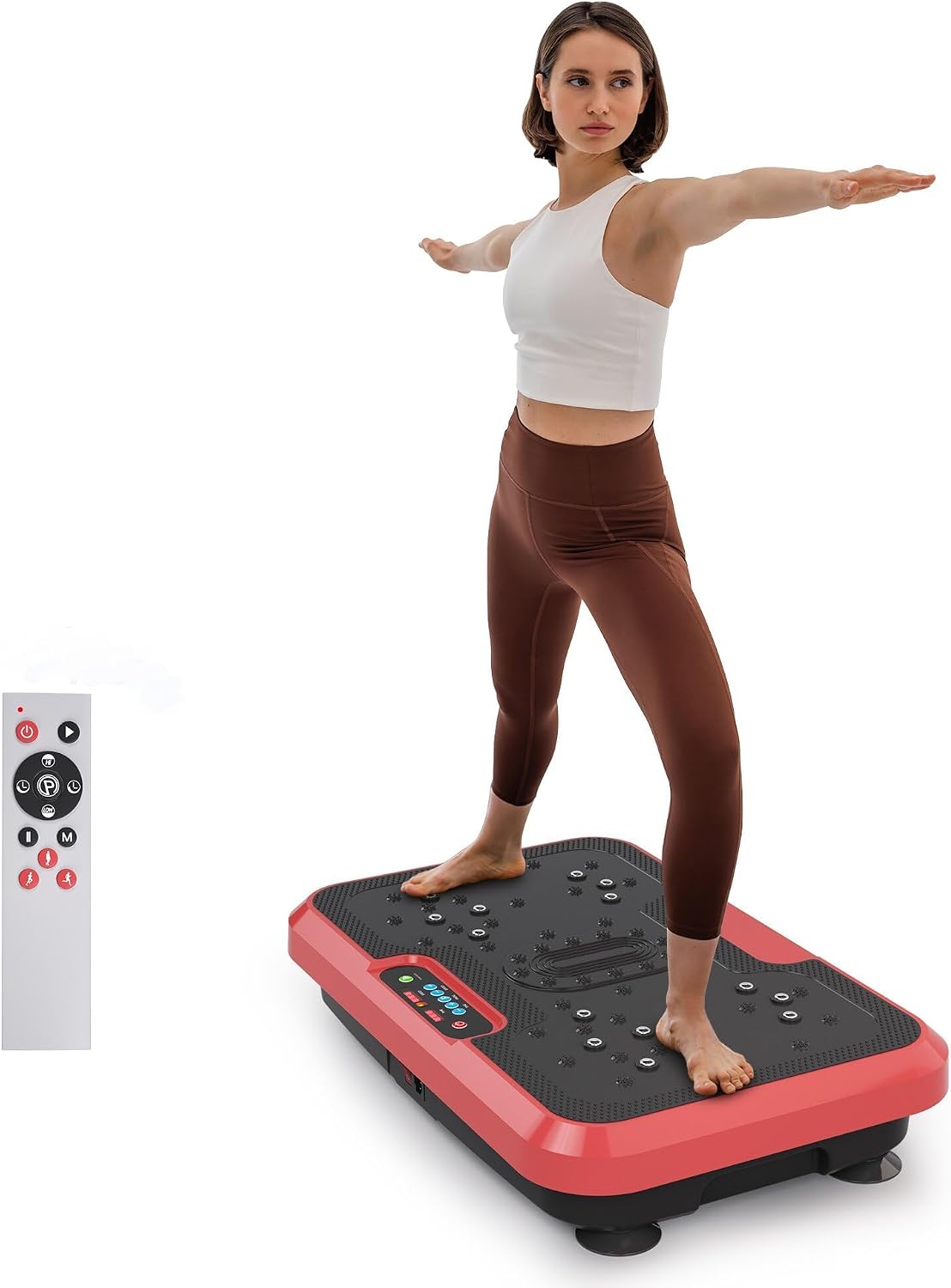 Vibration Plate Exercise Machine with Remote Control - Full Body Workout Platform with 200 Speed Settings for Weight Loss & Muscle Toning - Quiet Home Fitness Equipment