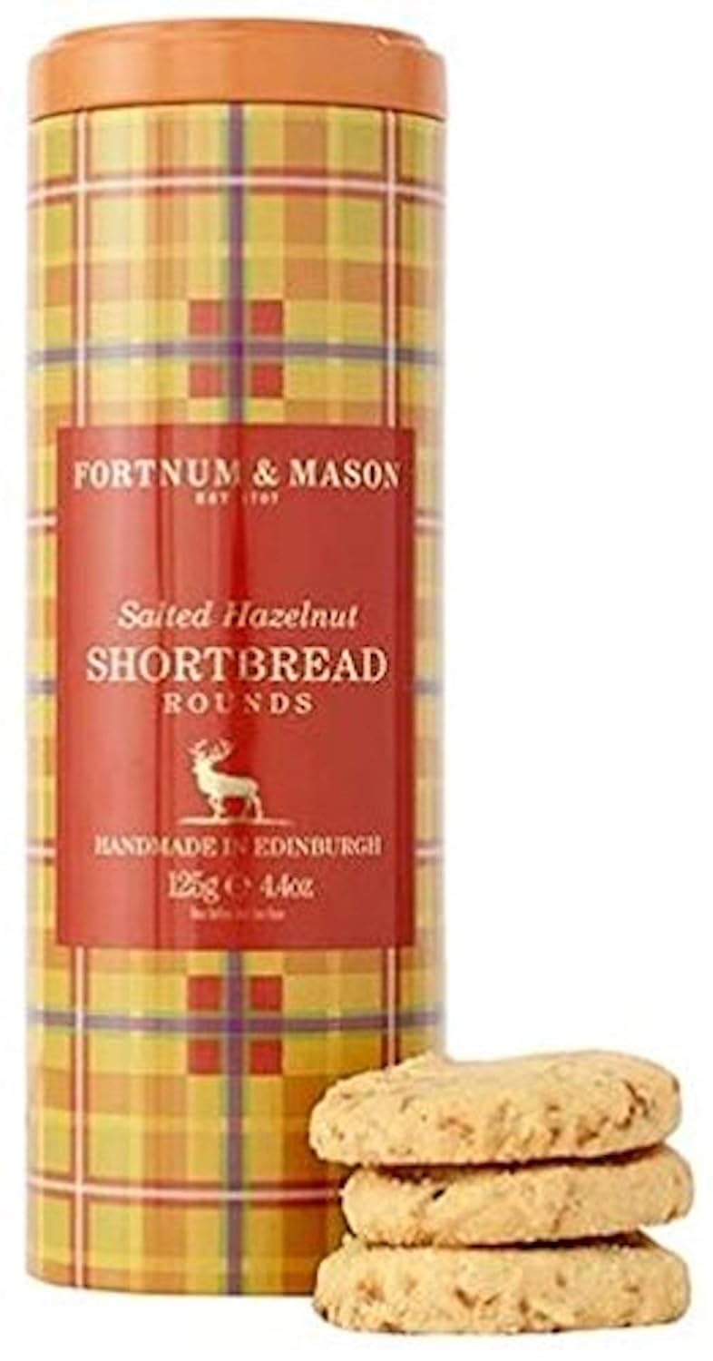 Fortnum and Mason British, Fortnum’s Salted Hazelnut Shortbread Rounds, 125g (1 Pack)