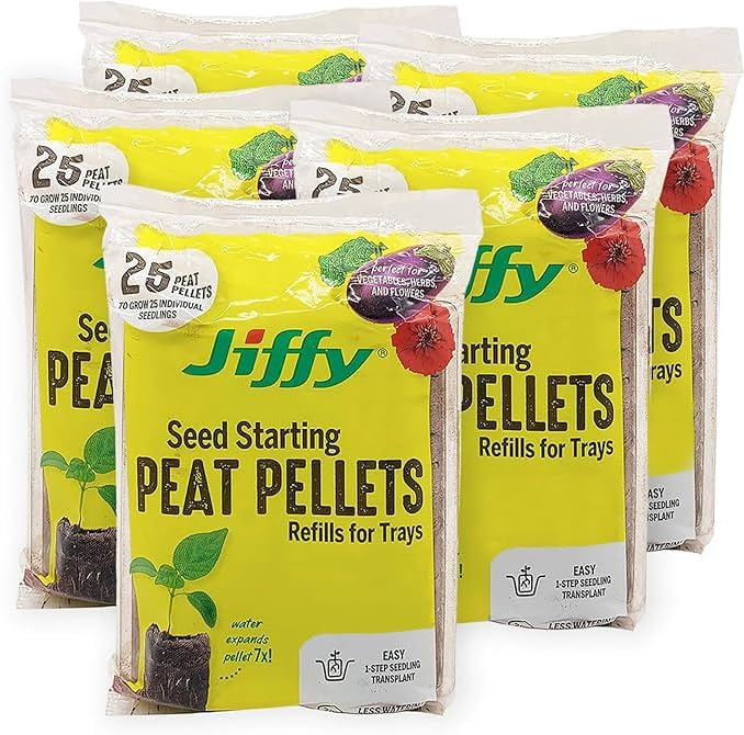 Jiffy Plant Starter Pellets - Peat Pellets Refill - 42mm, 5 Pack, Peat