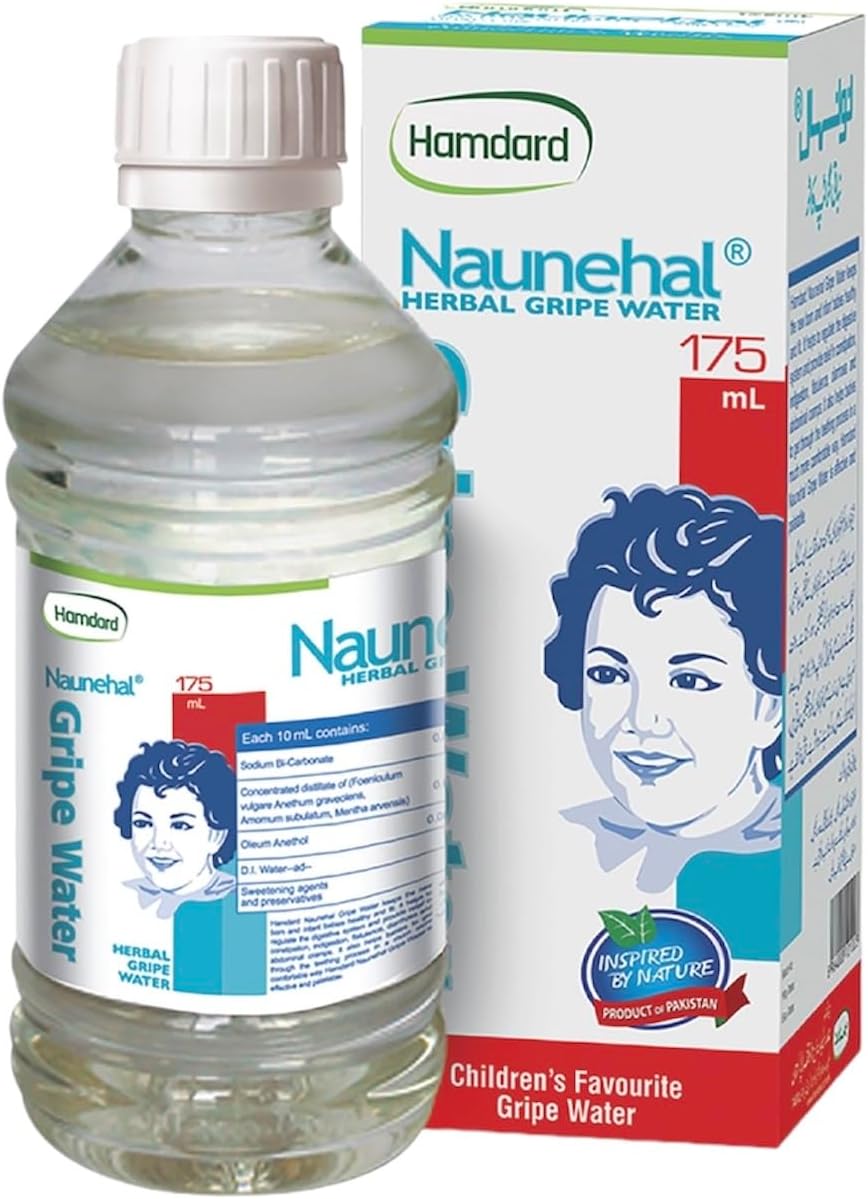 Hamdard Naunehal - Herbal Gripe Water for Keeping Infants and Children Healthy and Happy by Improving Digestion, Eliminating Bowel Problems like Constipation and Diarrhoea, Soothing Tummy Ache and Teething Pain and for a Good Night's Sleep - 175ml