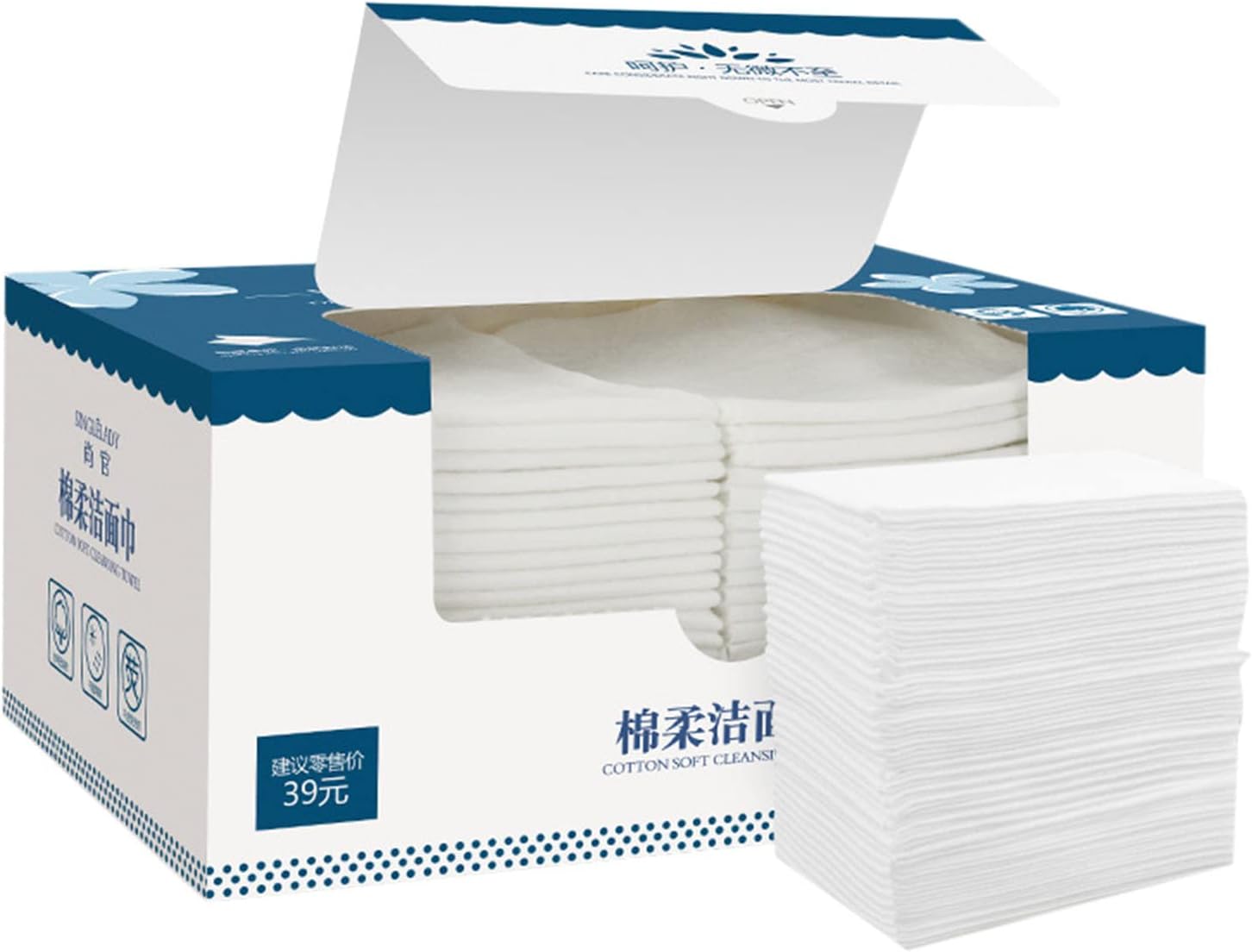 Peptide Face Soft Luxury Disposable Face Cloths Towel Cotton Wash Control Supersoft 40pcs Good Molecules