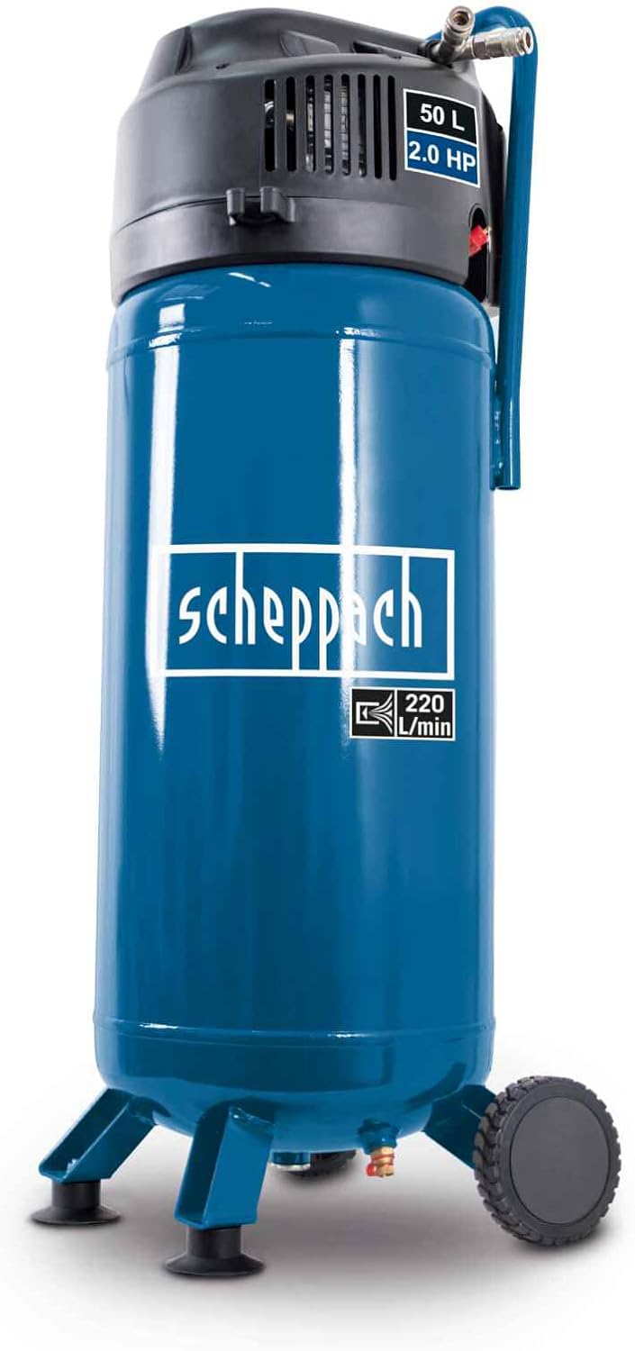 Scheppach HC51V 50L Air Compressor | 1500W Oil-Free 220L/min | Portable & Compact | Garage & Workshop | 10 Bar | Dual Quick-Connect