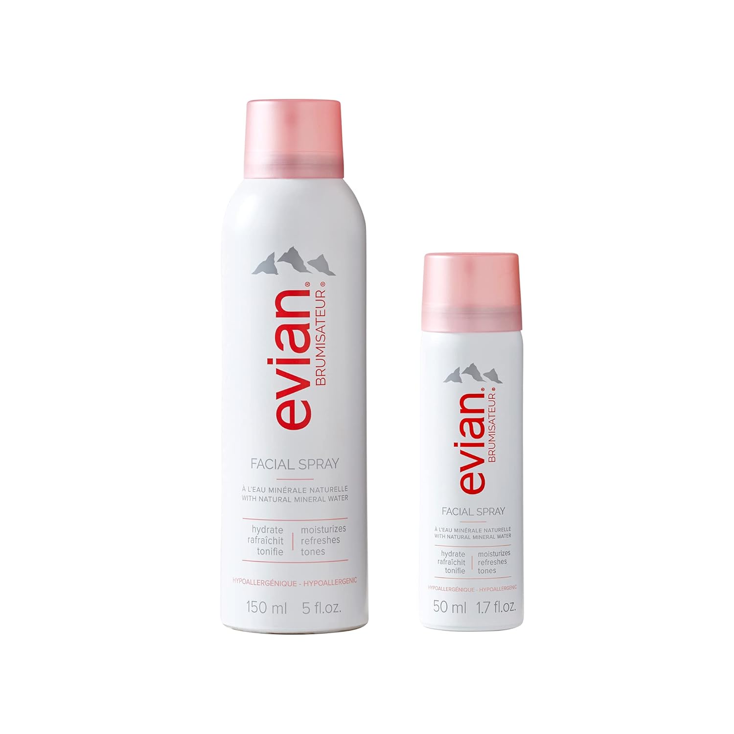 Evian Facial Spray Weekender Kit | Hydrating Mineral Water Mist for Face & Skin | Refreshes Makeup, Sets, & Tones | Travel-Friendly Size for Weekend Hydration and Skincare Essentials